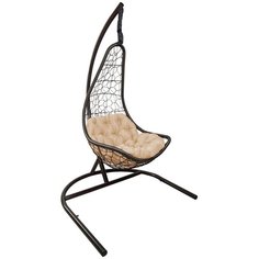 Подвесное кресло ЭкоДизайн FlyingRattan Бриз, темно-коричневый/бежевый