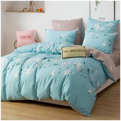 Комплект постельного белья СИТРЕЙД, AR-225, Сатин, Семейный, наволочки 50x70, 70x70, простыня на резинке 180х200 см