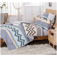 Комплект постельного белья СИТРЕЙД, AR-232, Сатин, Семейный, наволочки 50x70, 70x70, простыня на резинке 180х200 см