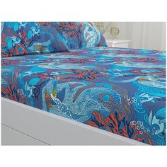 Простынь на резинке Сказка "Золотая рыбка" натяжная простынь 120х200 см 1,5-спальная