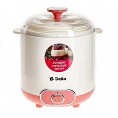 "Йогуртница электрическая DELTA DL-8401 : 20 Вт, Объем контейнера 1,5 л., белый с розовым(12)"