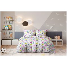 Комплект детского постельного белья НОЧЬ НЕЖНА "Смайлики", Размер: 1,5 спальный, 50х70, Поплин (100 % хлопок)