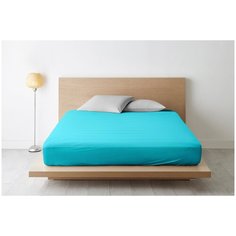 Простыня на резинке НОЧЬ НЕЖНА Бирюза, Поплин гл/кр 140х200х20