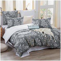 Постельное белье СИТРЕЙД LR-392, семейное, Сатин, простыня на резинке 160х200х25 см, наволочки 50х70 и 70x70 см