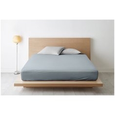 Простыня на резинке НОЧЬ НЕЖНА Серый, Поплин гл/кр 140х200х20