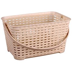 КОРЗИНА "ПЛЕТЕНКА" ПРЯМОУГ. 3 Л С РУЧКОЙ (СЛОН. КОСТЬ) "АЛЬТЕРНАТИВА" М4563 Alternativa