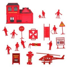 Игровой набор Играем вместе Пожарный, солдатики, инструменты, (вертолет, фигурки, аксессуары), в пакете (ZY682214-R)