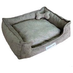 "Лежанка прямоугольная Gaffy Pet Зефир с игрушкой, цвет коричневый, размер S, 49 см на 37 см, велюр, для кошек и небольших собак, легко чистится и очень "