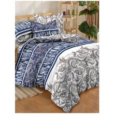 Комплект постельного белья Миланика, Страйп, евро, сатин-твил 100% хлопок Milanika