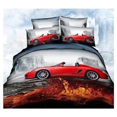 Комплект постельного белья Миланика "Порш", купонный сатин 100% хлопок, евро, 4 наволочки Milanika