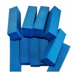 Баф шлифовочный для ногтей. Пилки для маникюра Набор (10 шт.) 2,5х9,5 см. 150 грит синие Elpaza