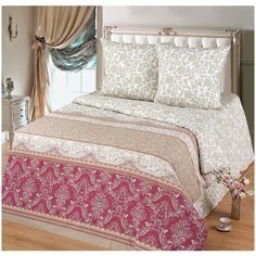 Комплект постельного белья Миланика "Гранд ПР", евро, поплин 100% хлопок, простыня на резинке Milanika