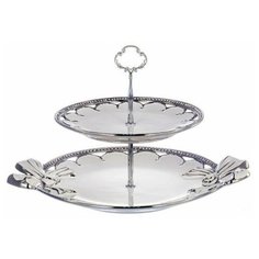 Этажерка-фруктовница Home art "BOWKNOT" 2-х ярусная белый, серебристый Balsford