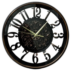 Часы настенные круглые Home art коричневый, желтый Olaff