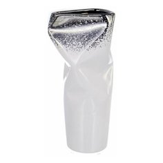 Ваза для цветов Home art "CORRUGATED" белый, серебристый Balsford