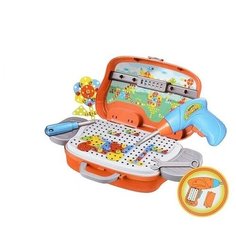 Конструктор Oubaoloon 64 детали с перфорацией, с отверткой, в чемодане (198-9B)