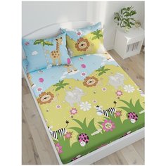 Простынь на резинке Сказка "Африка" 160х200 см