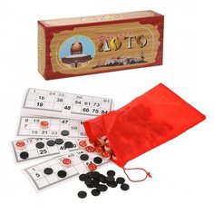 Игра настольная лото, в компл. наборы бочонков, карточек, фишек, мешок, кор. Наша Игрушка