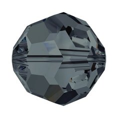 Бусины стеклянные Swarovski цветные, 4 мм, 12 шт, в пакете, кристалл, графитовый