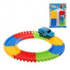 Автотрек эл., в комплекте: деталей 28шт., машина, эл.пит.АА*1шт.не вх.в комплект, коробка Наша Игрушка