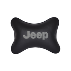 Подушка на подголовник экокожа Black JEEP Vital Technologies