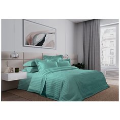 Постельное белье «Мятный зефир», Страйп-сатин (2 сп с европростыней), Подарочная коробка Текс Дизайн