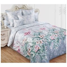 Постельное белье «Фламинго 2», сатин (2 сп с европростыней), книжка ПВХ Текс Дизайн