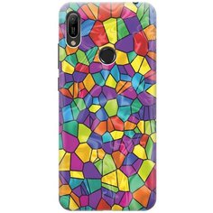 Cиликоновый чехол на Huawei Y6 Pro 2019 / Хуавей У6 Про 2019 с принтом "Яркая мозаика" Gosso