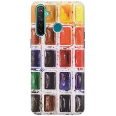 Cиликоновый чехол на realme 5 Pro / Рилми 5 Про с принтом "Палитра красок" Gosso