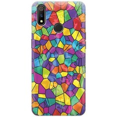 Cиликоновый чехол на realme 3 Pro / Рилми 3 Про с принтом "Яркая мозаика" Gosso