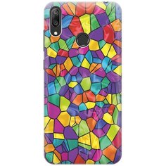 Cиликоновый чехол на Huawei Y7 Prime (2019) / Хуавей У7 Прайм 2019 с принтом "Яркая мозаика" Gosso