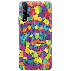 Cиликоновый чехол на Huawei Nova 5 / Хуавей Нова 5 с принтом "Яркая мозаика" Gosso