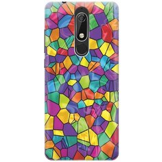 Cиликоновый чехол на Nokia 5.1 / Нокиа 5.1 с принтом "Яркая мозаика" Gosso
