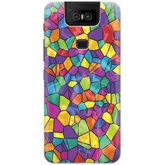 Cиликоновый чехол на ASUS ZenFone 6 ZS630KL / Асус Зенфон 6 с принтом "Яркая мозаика" Gosso