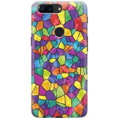 Cиликоновый чехол на OnePlus 5T / ВанПлюс 5Т с принтом "Яркая мозаика" Gosso