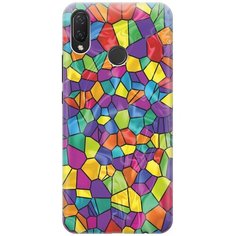 Cиликоновый чехол на Huawei Nova 3i / P Smart Plus / Хуавей Нова 3 Ай / П Смарт Плюс с принтом "Яркая мозаика" Gosso