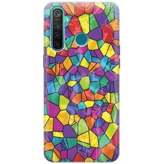 Cиликоновый чехол на realme 5 Pro / Рилми 5 Про с принтом "Яркая мозаика" Gosso