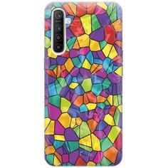 Cиликоновый чехол на realme XT / Рилми ХТ с принтом "Яркая мозаика" Gosso