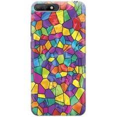Cиликоновый чехол на Huawei Y6 (2018) / Хуавей У6 (2018) с принтом "Яркая мозаика" Gosso