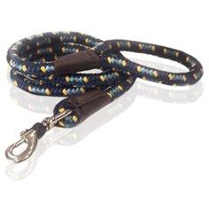 Особо прочный поводок светоотражающий "АнтиСрыв" со Стоппером на карабине. Синий, Размер М (на блистерной упаковке) Japan Premium Pet