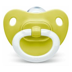 Пустышка NUK Fashion силикон 6-18 м, с контейнером, зеленый