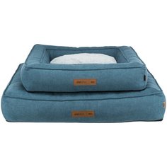 Лежак с бортиком Tonio vital, квадратная, 80 х 60 см, петроль / бело-серый Trixie