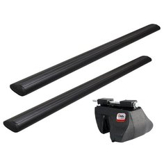 Комплект багажника на крышу Amos ALFA (дуга Крыло 130см, чёрный ) на рейлинги AmosALFA+AmosAAL130BLACK на Audi A4 2015-2019, BMW 5 2003-2010, универсал, BMW X3 2003-2010, BMW X5 2006-2013, Citroen C-Crosser 2007-2013, Citroen C4 Picasso 2006-2013, Fia Амос