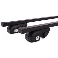 Комплект багажника на крышу Amos NOWY (дуга 120см) на рейлинги AmosNOWY+AmosUO120 на Audi A4 2000-2019, универсал, BMW 3 2004-2010, универсал, Chery Kimo (A1) 2007-2013, Chery Tiggo 2005-2015, Chery Tiggo 2 2017-2021, Chery Tiggo 4 2018-2021, Chevrole Амос