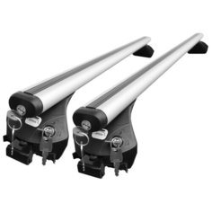 Комплект багажника на крышу Amos BOSS (дуга Аэро 120см, с замком) на интегрированные рейлинги в штатные места AmosBOSS+AmosF120LOCK на Audi A6 2011-2021, Audi Q5 2008-2021, Audi Q7 2015-2019, BMW 5 2009-2021, BMW X5 2013-2021, BMW X6 2014-2019, Ford S Амос