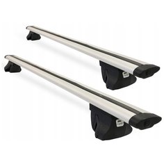 Комплект багажника на крышу Amos ALFA (дуга Крыло 120см ) на рейлинги AmosALFA+AmosAAL120 на Audi A4 2000-2019, универсал, BMW 3 2004-2010, универсал, Chery Kimo (A1) 2007-2013, Chery Tiggo 2005-2015, Chery Tiggo 2 2017-2021, Chery Tiggo 4 2018-2021,  Амос