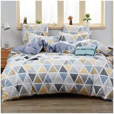 Постельное белье СИТРЕЙД LR-402, евростандарт, Сатин, простыня на резинке 160х200х25 см, наволочки 50х70 и 70x70 см