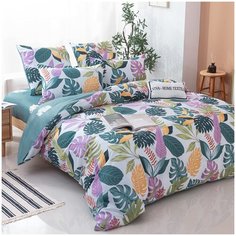 Постельное белье СИТРЕЙД LR-380, евростандарт, Сатин, простыня на резинке 160х200х25 см, наволочки 50х70 и 70x70 см