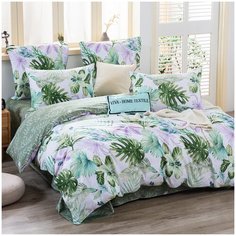 Постельное белье СИТРЕЙД LR-375, 2-спальное, Сатин, простыня на резинке 160х200х25 см, наволочки 70x70 см