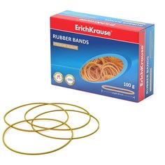 Банковская резинка ErichKrause, длина 80мм 100% натуральный каучук (в коробке-диспенсере по 100 г.)